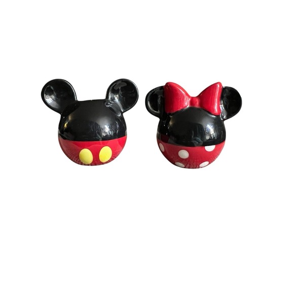 Disney‎ Mickey and Minnie Mouse Ceramic Salt and Pepper Shakers Set, Red & Black - Picture 2 of 9